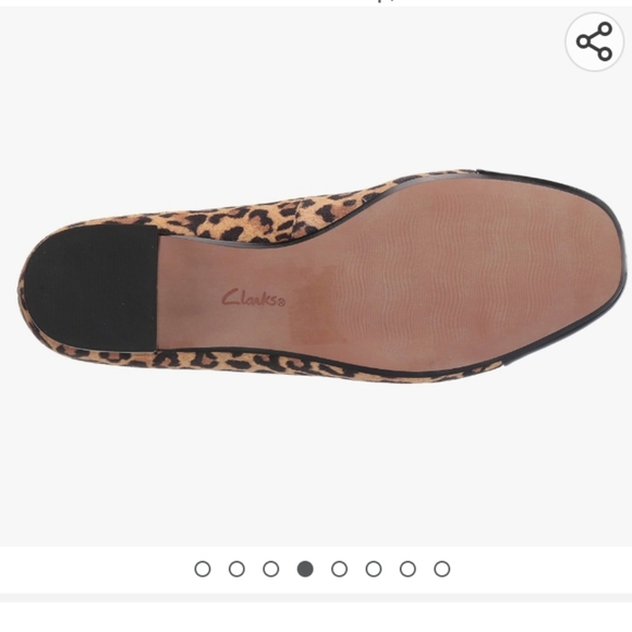 Clarks Chartli Diva Pumps Square Toe Tan Leopard Suede Sz - Picture 5 of 8